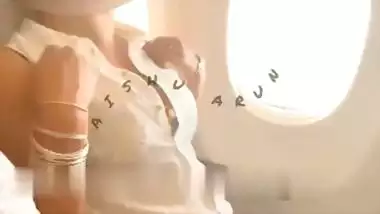 Daring Indian wife shows her boobs on a public flight