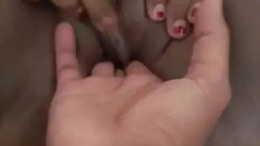 Me horny enjoying while he is fingering my pregnant pussy