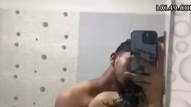 Big boobs GF romancing lover with mouth and pussy fucking