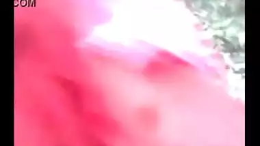 Juvenile couple have a fun a romantic outdoor carnal session