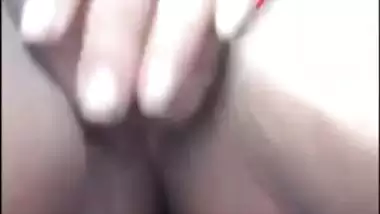 Bengali girl pumping breasts and rubbing fat pussy lips