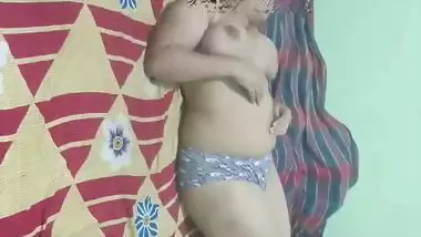 Newly married wife boobs sucking and foreplay sex