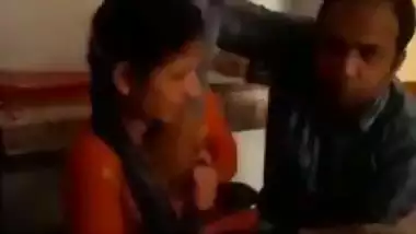 Indian teacher sucking students boobs in class