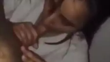 Desi chick gets down on her knees to takes XXX instrument in her mouth