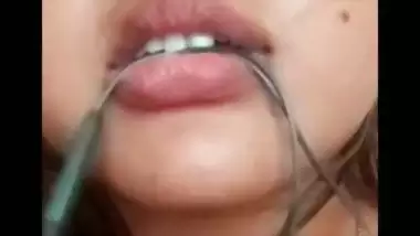 Big boobs horny GF fingering on video call to lover