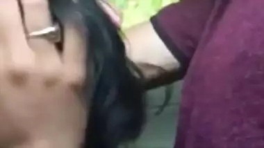 Skinny Paki chick gags on boyfriend's erect XXX fuckstick in his car